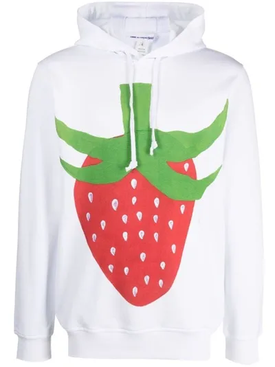 Comme Des Garçons White Strawberry Hoodie