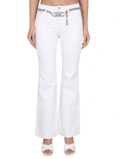 Michael Michael Kors Pants With Logo Belt In White