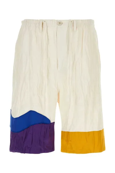 Marni Graphic-print Drop-crotch Shorts In White