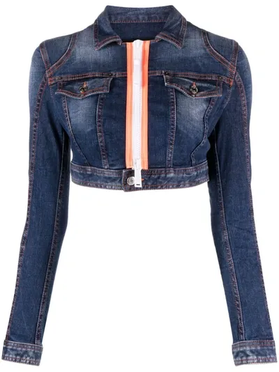 Dsquared2 Surfer Cropped Jacket In Blue