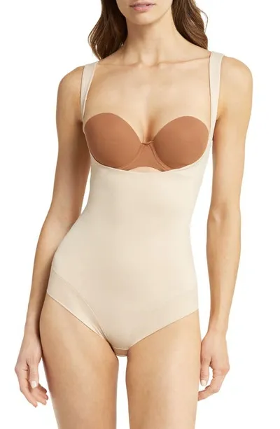 Tc Back Magic Torsette Bodysuit In Warm Beige