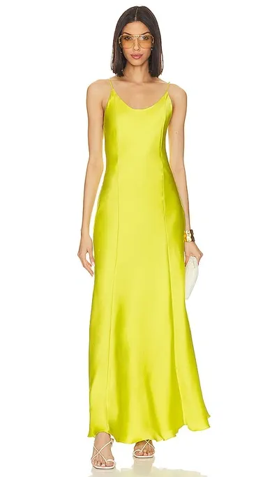 Rag & Bone Delilah Satin Maxi Dress In Fresh Lime