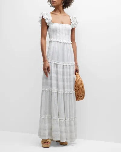 Pq Swim Victoria Sequin-embellished Striped Maxi Dress In Waterlily