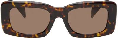 Versace Tortoiseshell Endless Greca Sunglasses In Onul