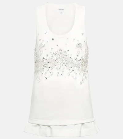 Bottega Veneta Crystal-embellished Jersey Tank Top In Grey