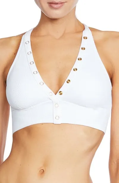 Robin Piccone Amy Halter Bikini Top In White