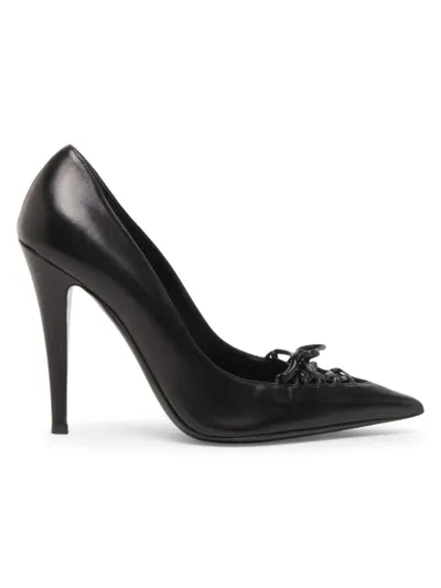 Tom Ford Corset Leather Stiletto Pumps In Black