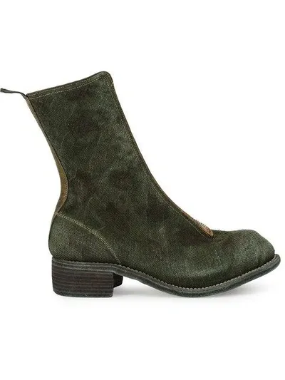 Guidi Front-zip 40mm Ankle Boots In Green