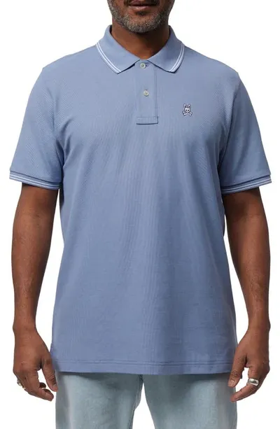 Psycho Bunny Chambray Blue Mens Logan Polo Shirt In Blue Fabric