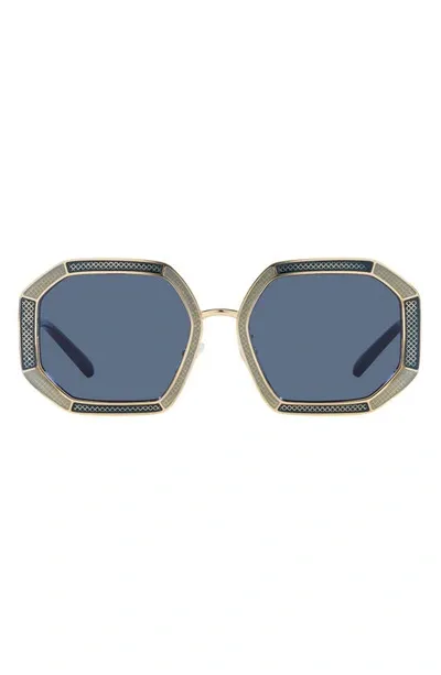 Tory Burch 52mm Irregular Sunglasses In Shiny Gold