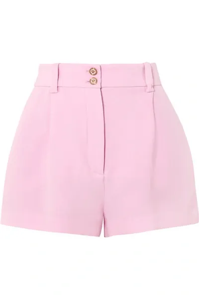 Versace Tribute High-waisted Silk Shorts In Pink