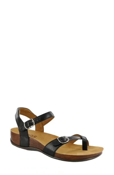 Sas Pampa Wedge Sandal In Black