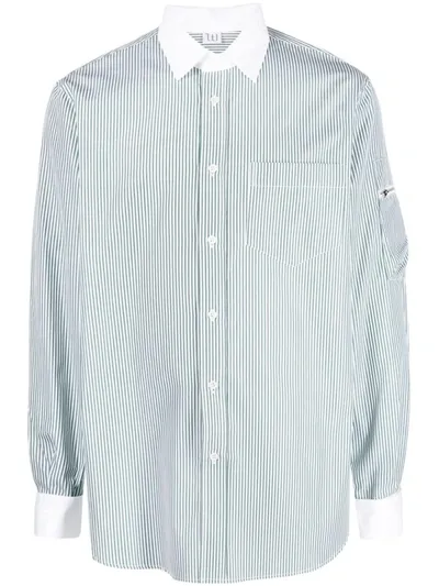 Winnie Ny Vertical-stripe Print Cotton Shirt In Green