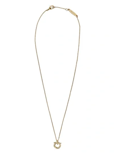 Ferragamo Gancini Pendant Necklace In Metallic