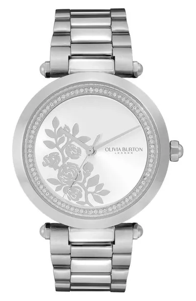 Olivia Burton Signature Floral Watch, 34mm In Silver