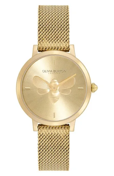 Olivia Burton Ultra Slim Bee Watch, 28mm In Gold