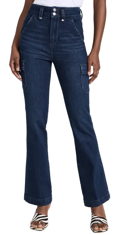 Paige Dion Cargo Trouser Flare Jeans In Gracielou