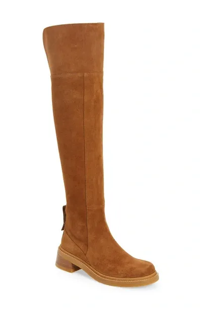 See By Chloé Bonni Suede Over-the-knee Boots In Tan