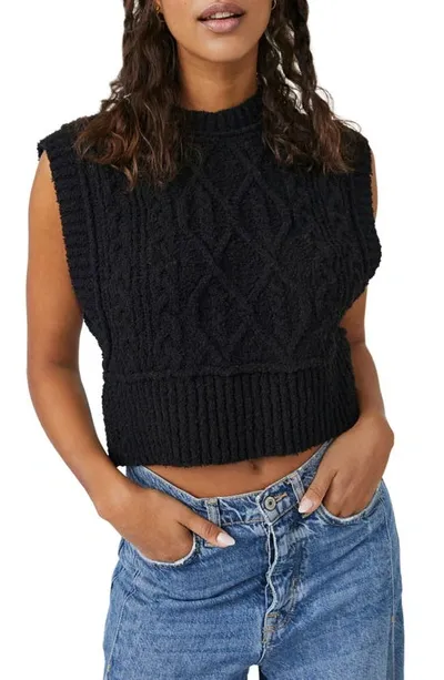 Free People Rowan Sweater Vest In Black