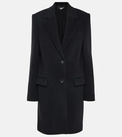 Stella Mccartney Black Single Breasted Wool Coat