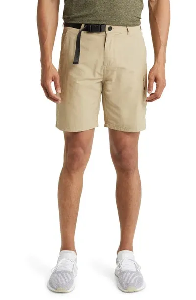 Zella Water Resistant Trail Shorts In Tan Twill