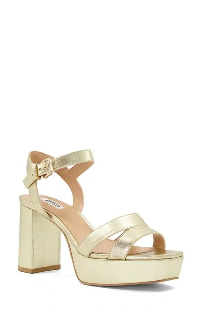 Dune London Molten Platform Sandal In Gold