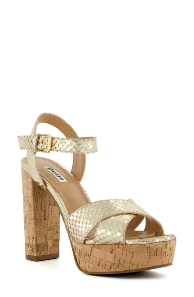 Dune London Jealous Platform Sandal In Gold