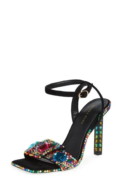 Azalea Wang Discoball Ankle Strap Sandal In Black