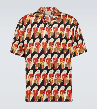 Gucci Porter Print Silk Twill Shirt In Multicolor