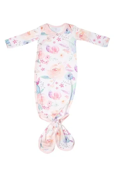 Copper Pearl Babies' Newborn Knotted Gown In Bloom