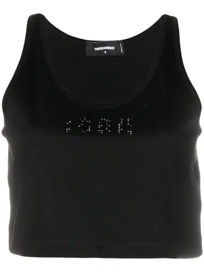 Dsquared2 Sleeveless Logo-embellished Crop Top In Default Title