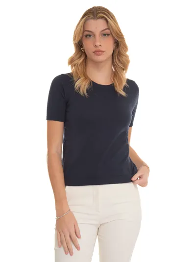 Weekend Max Mara Womens Ultramarine Multib Regular-fit Stretch-cotton T-shirt In Blue