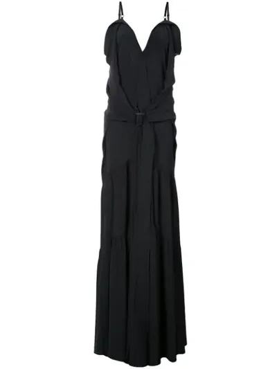 Vera Wang Flared Maxi Dress In Black