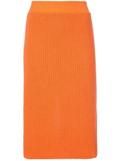 Calvin Klein 205w39nyc Ribbed Skirt In Yellow