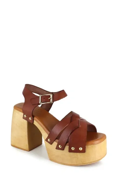 Zigi Marcy Platform Sandal In Tan Leathe