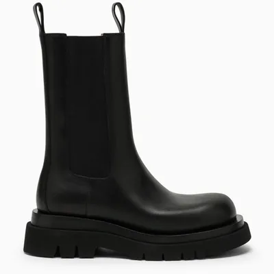 Bottega Veneta Black Leather The Lug Boots