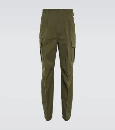 Gucci Gg-jacquard Cotton-ripstop Cargo Trousers In Green Khaki