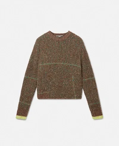 Stella Mccartney Tweed Knit Jumper In Brown