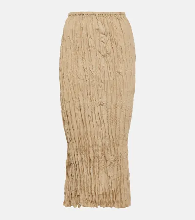 Totême Silk Midi Skirt In 809 Overcast Beige