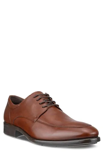 Ecco Citytray Apron Toe Derby In Brown