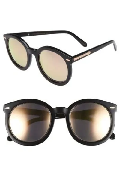 Karen Walker 'super Duper Superstars' 53mm Sunglasses In Black With Rose Gold