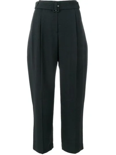 Simone Rocha Belted Cropped Trousers In Black