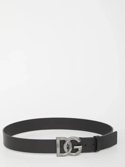 Dolce & Gabbana Dg Logo Belt In Black