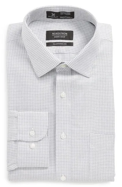 Nordstrom Men's Shop Smartcare™ Traditional Fit Check Dress Shirt In White