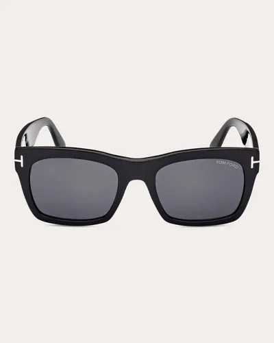 Tom Ford Women's Shiny Black & Smoke Nico Square Sunglasses In Glossy Black/smoke