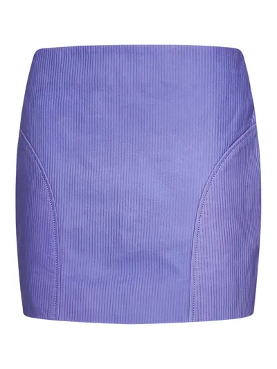 Remain Birger Christensen Corduroy Zipped Mini Skirt In Purple