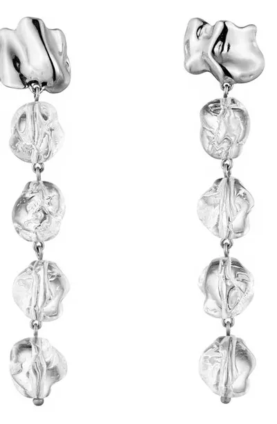 Sterling King Lucite® Drip Earrings In Sterling Silver