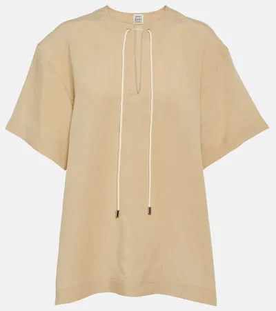 Totême Self-tie Top In 809 Overcast Beige