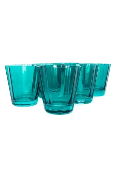 Estelle Colored Glass Sunday Set Of 6 Lowball Glasses In Emerald Green