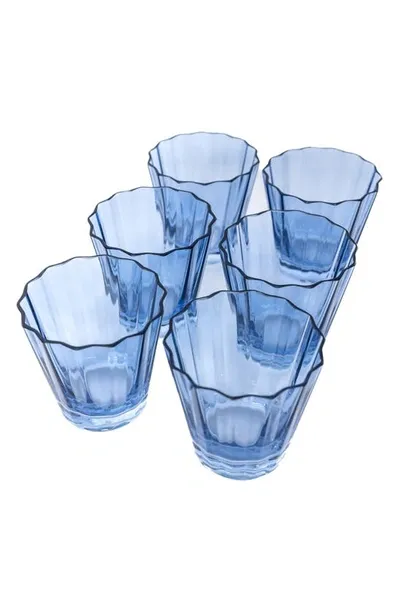 Estelle Colored Glass Sunday Set Of 6 Lowball Glasses In Cobalt